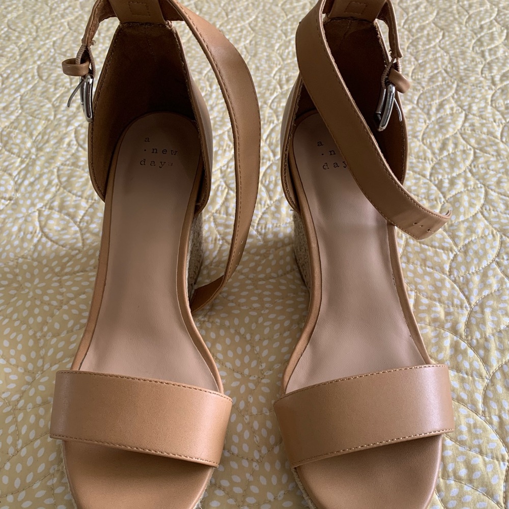 Nude Boho Wedges